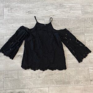Elegant Black Lace Women's Top
